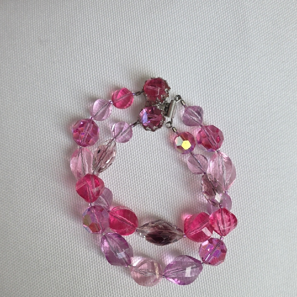 Pink Beaded Double-Strand Bracelet - Women's Jewelry